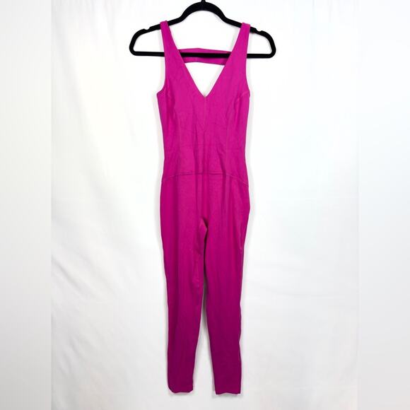 FP Movement by Free People  Never Better Strappy Back Jumpsuit Hot Pink NWOT - Picture 3 of 13